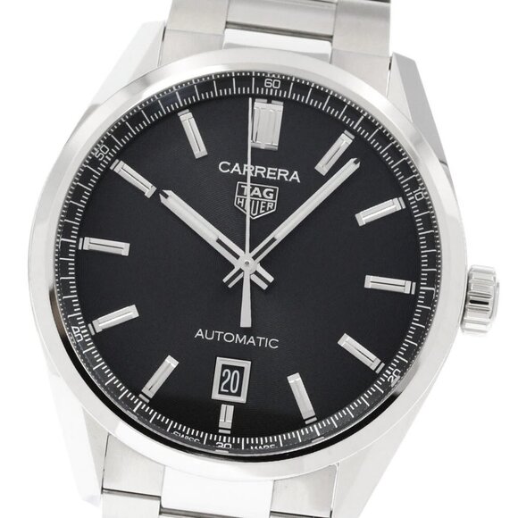 TAG HEUER Carrera Caliber 5 WBN2110 Date black Dial Automatic Men's Watch - Picture 1 of 7
